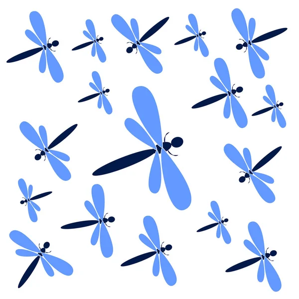 Dragonfly Geïsoleerd Een Witte Achtergrond Vectorillustratie — Stockvector