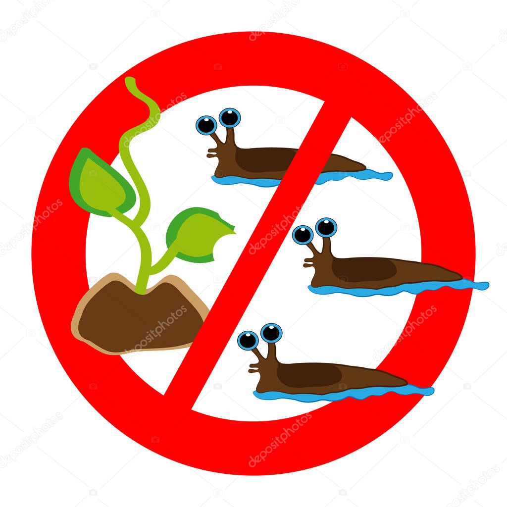 No slugs symbol isolated on white background. vector illustration.