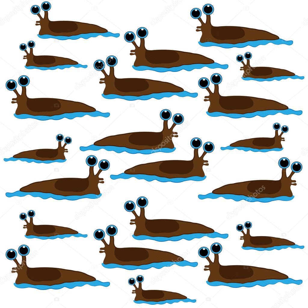 Slugs isolated on white background. Vector illustration.