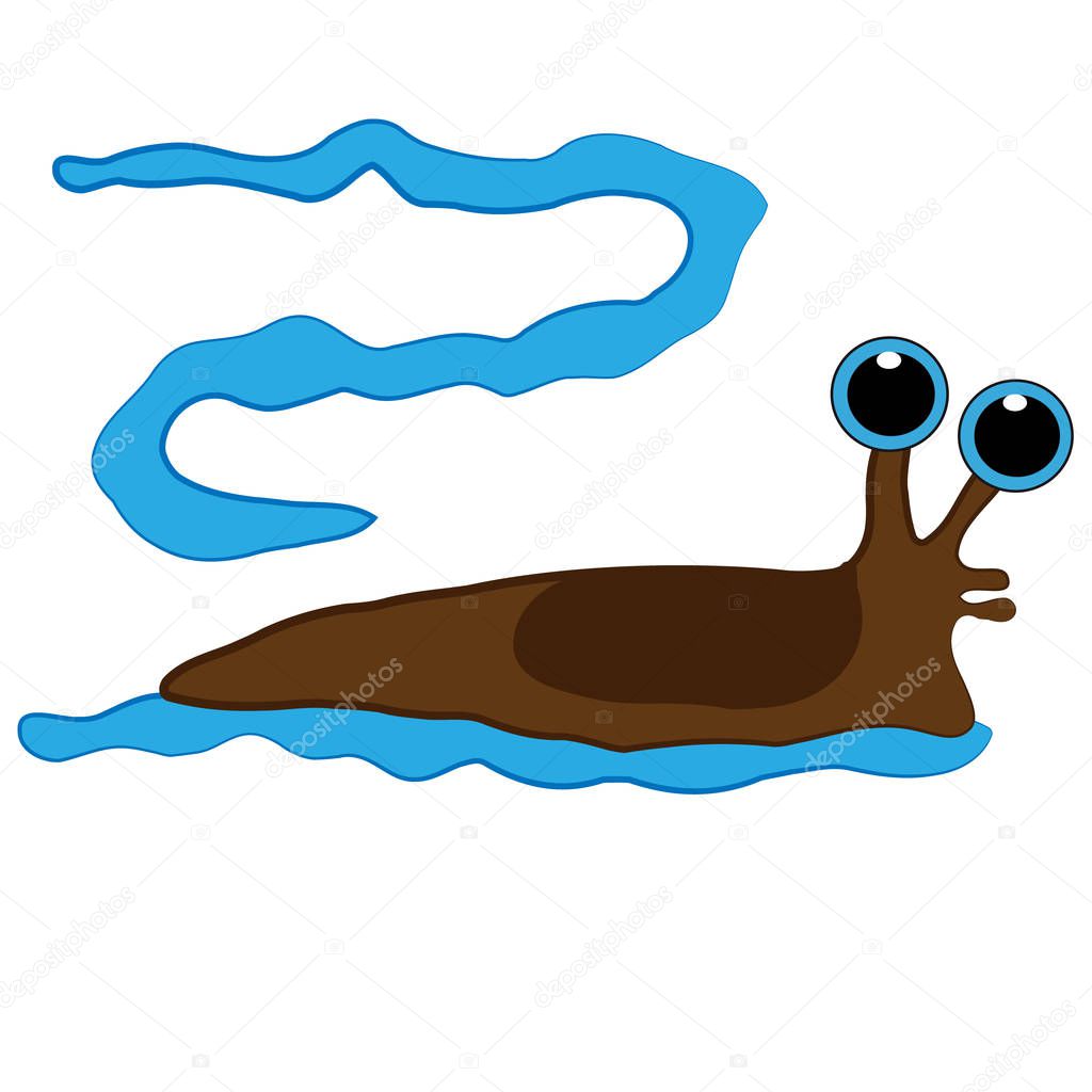 Slug isolated on white background. Vector illustration.