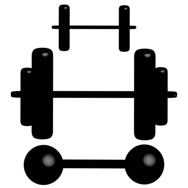 3d dumbbells beyaz arka plan üzerinde izole. Vektör çizim.