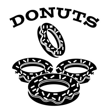 Beyaz arka plan üzerinde çörek siluet. Vektör çizim. Tatlılar ve tatlılar.