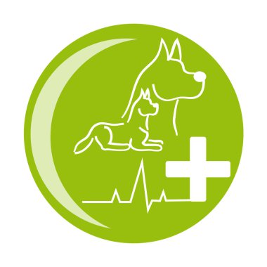 Köpek sağlık simgesi beyaz arka plan üzerinde. Vektör çizim