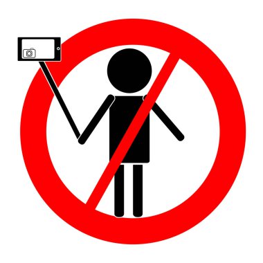 Selfie sembolü beyaz arka plan üzerinde izole. Vektör çizim.