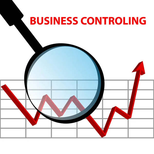 Gráfico Abstrato Sobre Fundo Branco Com Lupa Ilustração Vetorial — Vetor de Stock