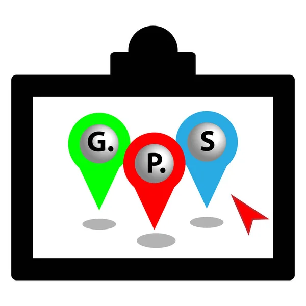 Gps Картою Штифтом Концепція Gps Інфографіки Векторні Ілюстрації — стоковий вектор