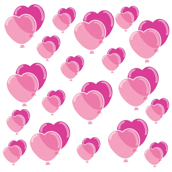 Cuore Rosa Palloncino Isolato Sfondo Bianco Illustrazione Vettoriale — Vettoriale Stock