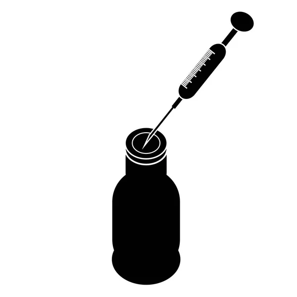 Σύριγγα Εμβολίων Άσπρο Φόντο Εικονογράφηση Διάνυσμα — Διανυσματικό Αρχείο