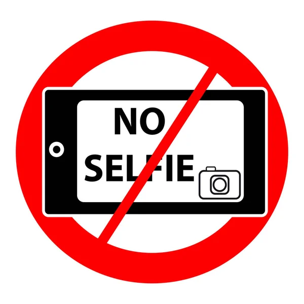 Ningún Símbolo Selfie Aislado Sobre Fondo Blanco Ilustración Vectorial — Vector de stock