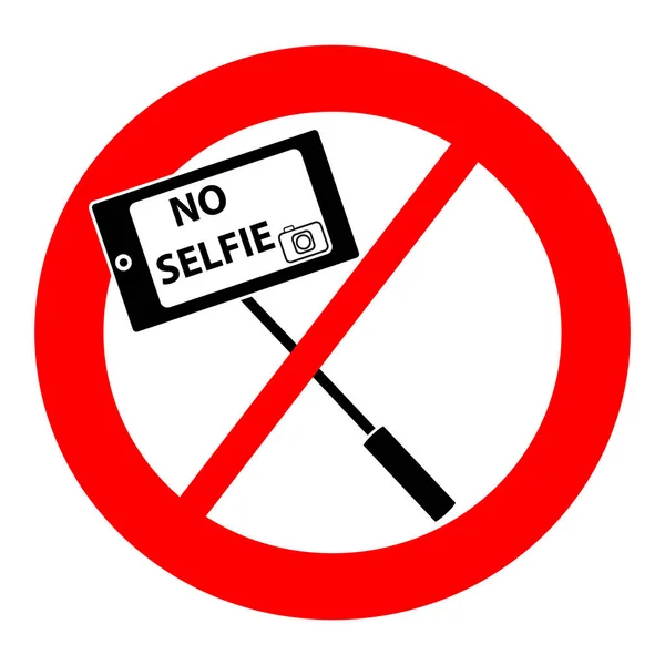 Ningún Símbolo Selfie Aislado Sobre Fondo Blanco Ilustración Vectorial — Vector de stock
