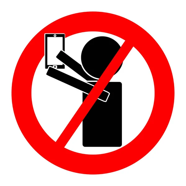 Nessun Simbolo Selfie Isolato Sfondo Bianco Illustrazione Vettoriale — Vettoriale Stock