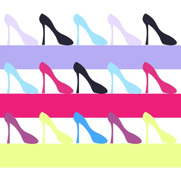 Zapatos Color Para Mujer Sobre Fondo Color Ilustración Vectorial — Vector de stock