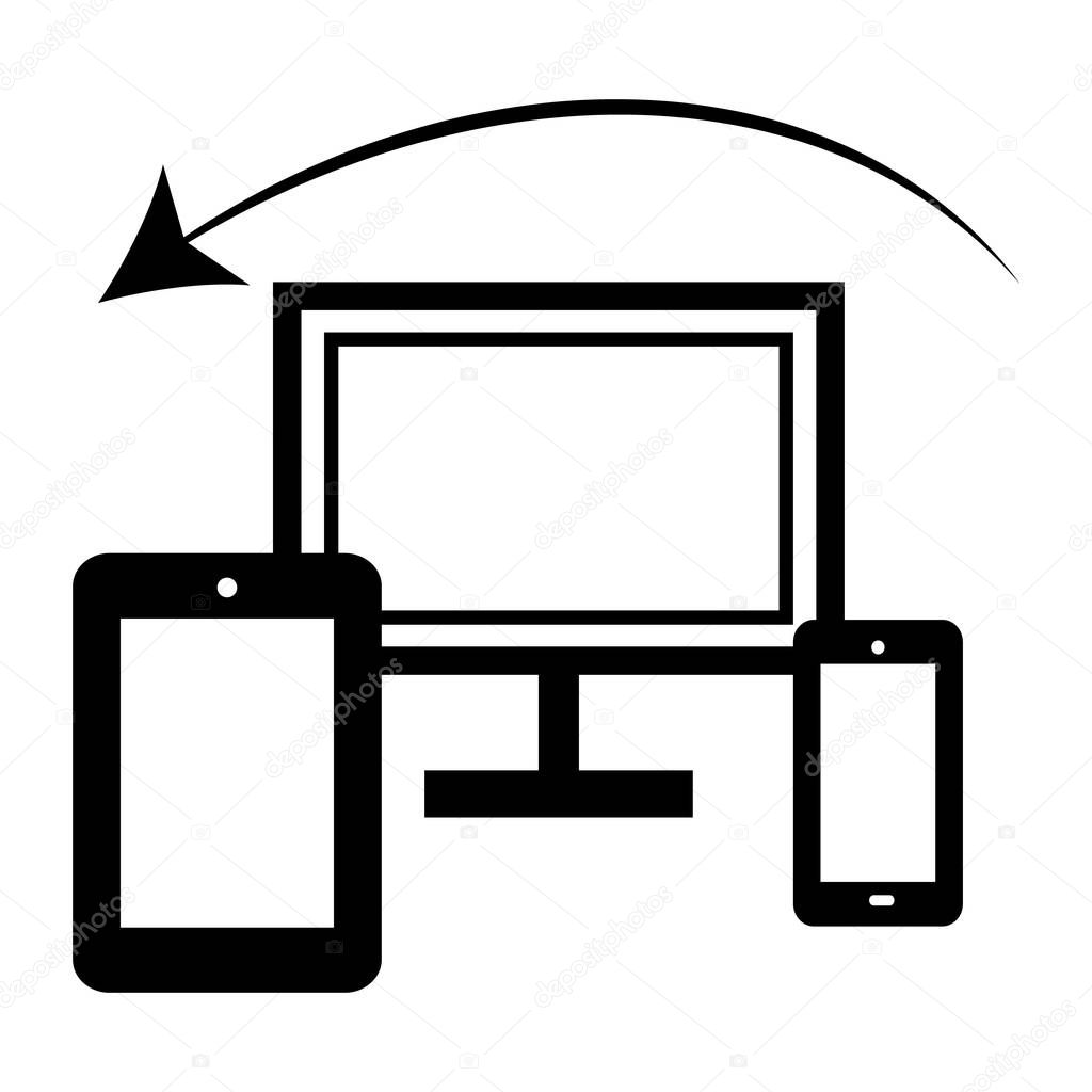 Mobile, tablet television icon isolated on white background. Vector illustration.