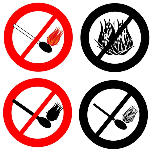 Verbot Der Handhabung Von Brandsymbolen Auf Weißem Hintergrund Vektorillustration — Stockvektor