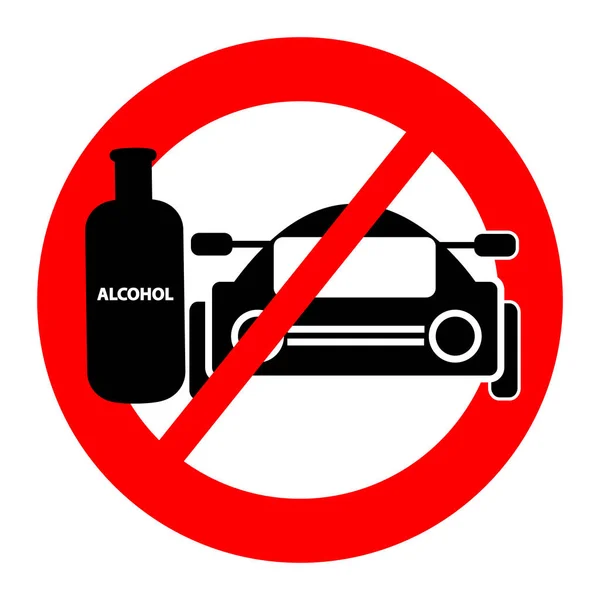 Proibição Conduzir Veículo Com Ícone Álcool Ilustração Vetorial — Vetor de Stock
