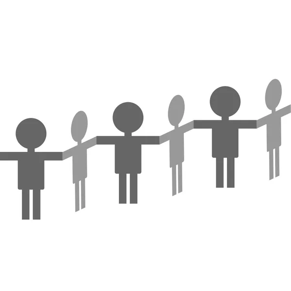 Beyaz arka plan üzerinde izole insan zinciri. Vektör çizim.