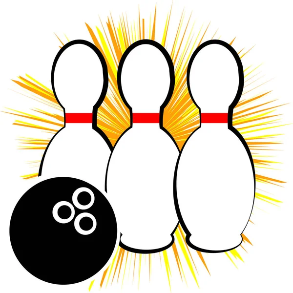 Izolované Bílém Pozadí Symbol Bowling Vektorové Ilustrace — Stockový vektor