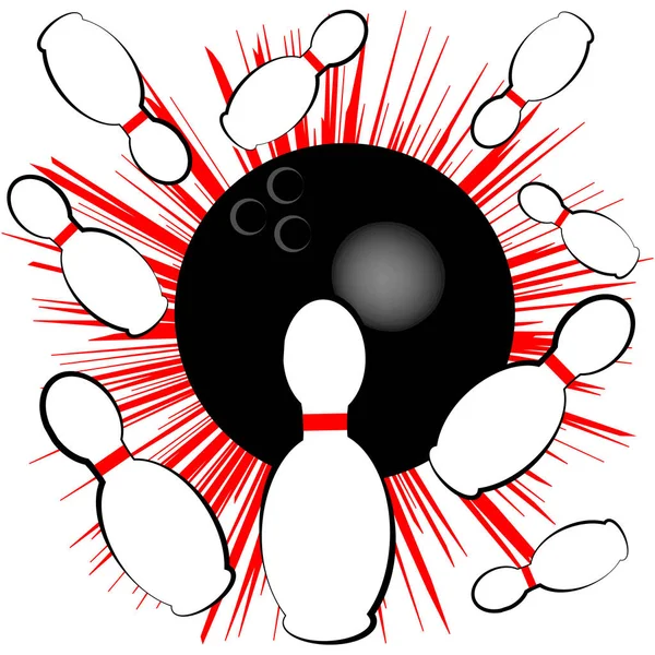 Symbole Bowling Isolé Sur Fond Blanc Illustration Vectorielle — Image vectorielle