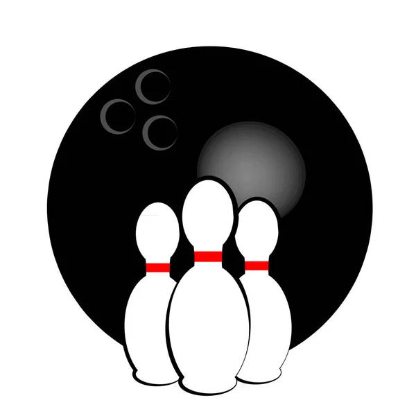 Izolované Bílém Pozadí Symbol Bowling Vektor Illustratio — Stockový vektor
