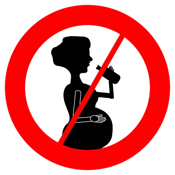 Kein Alkohol Für Schwangere Vektorillustration — Stockvektor