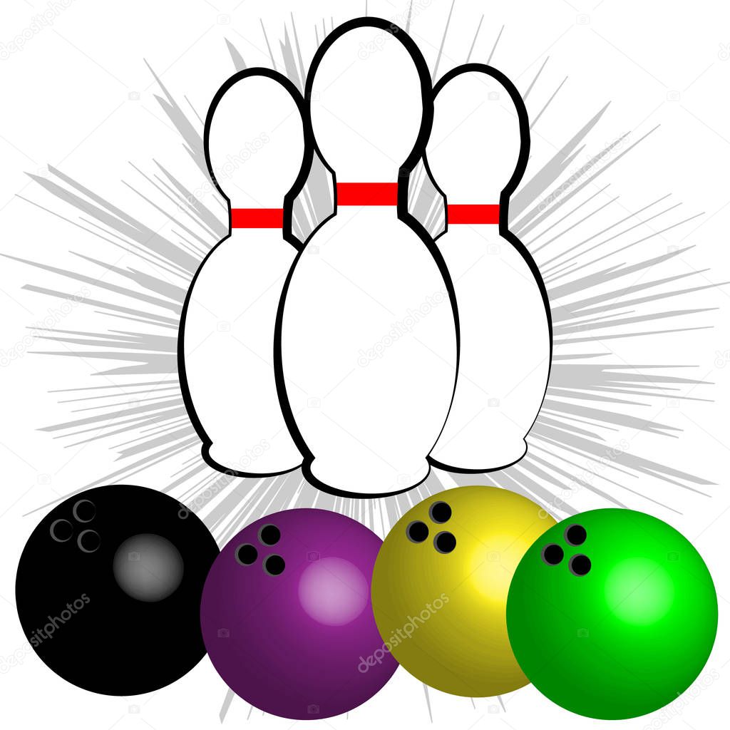 Bowling symbol isolated on white background. Vector illustratio