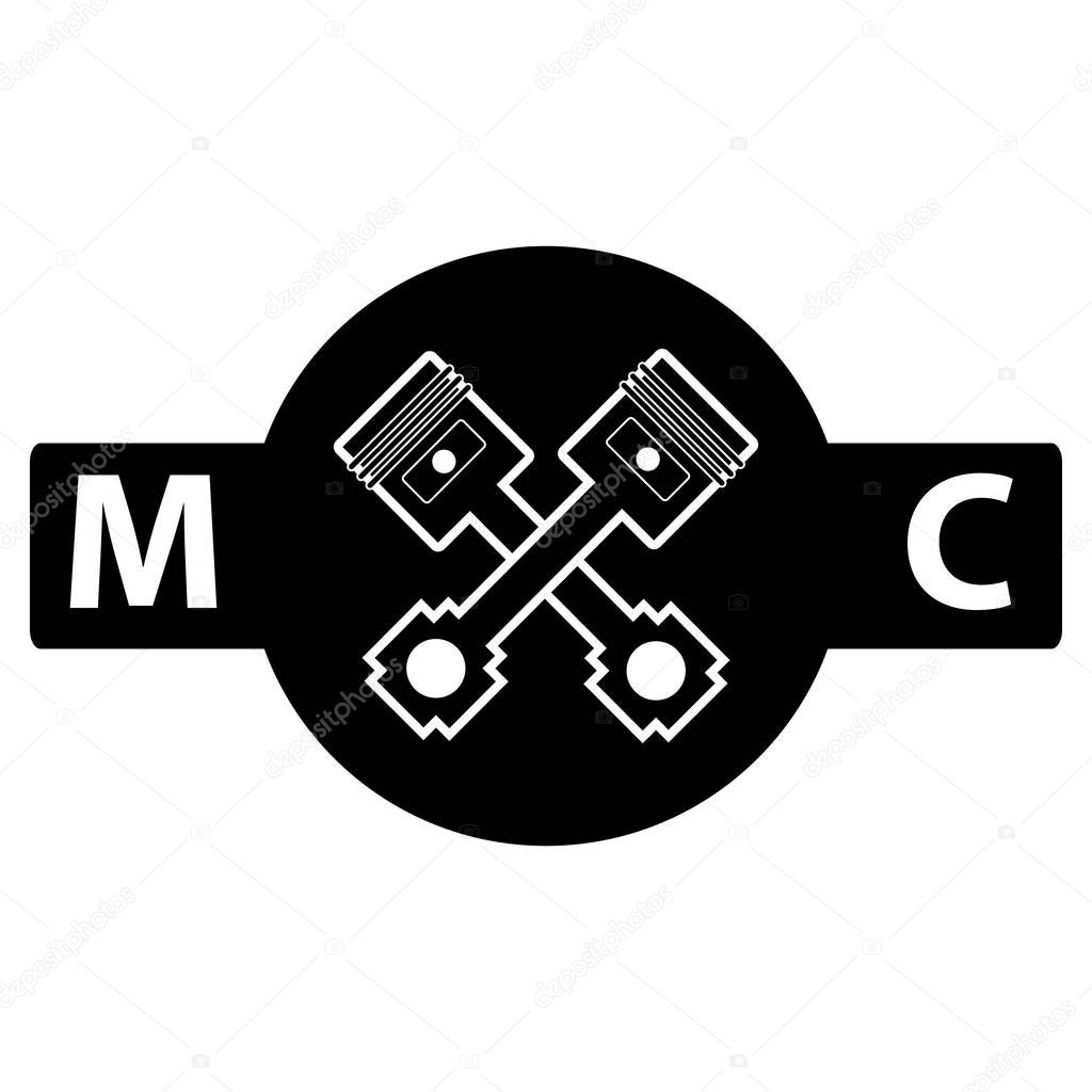 Motor pistons icon isolated on white background. Vector illustration.