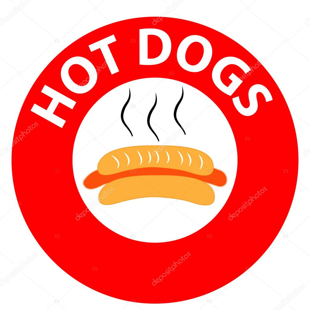 Hot dog symbol isolated on white background. Vector illustration