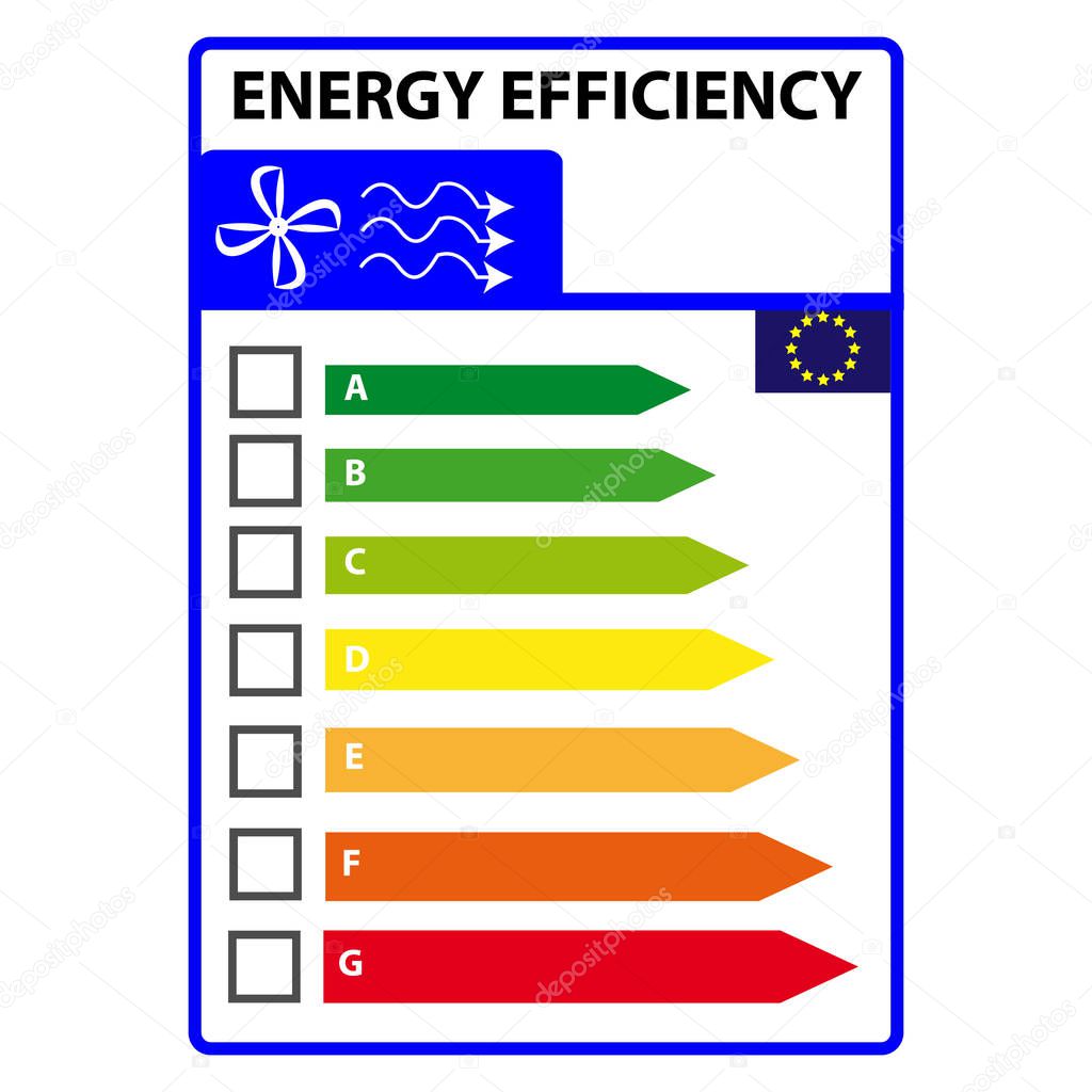 Energy efficience label  isolated on white background. Vector illustartion