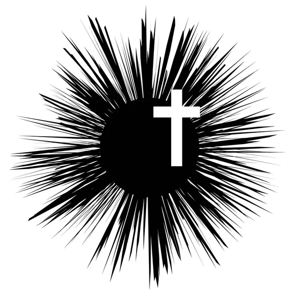 Christliches Kreuz Glauben Und Religion Vektorillustration — Stockvektor