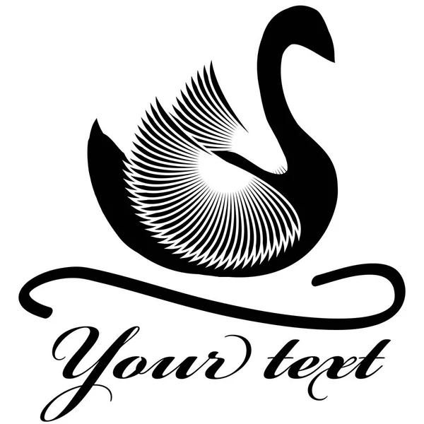 Symbole Cygne Noir Isolé Sur Fond Blanc Illustration Vectorielle — Image vectorielle