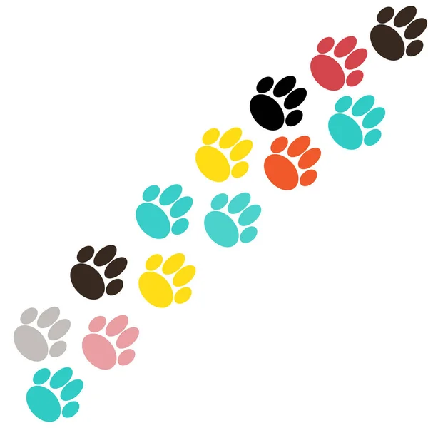 Color Dog Paws White Background Vector Illustration — Stock Vector