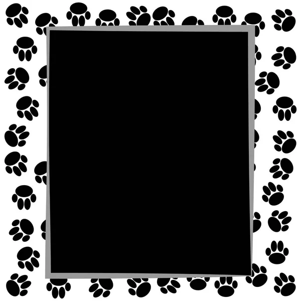 Dog Paws Border White Background Vector Illustration — Stock Vector