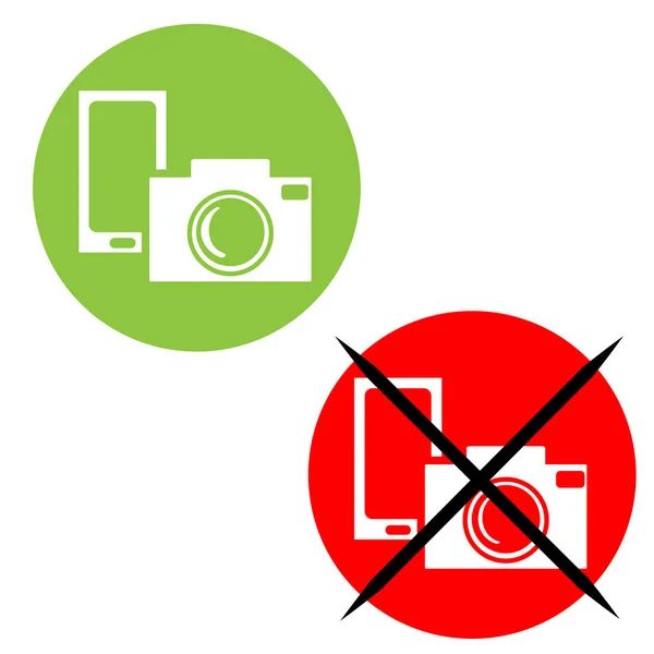 Fotoshooting Symbol Erlaubt Und Verboten Vektorillustration — Stockvektor