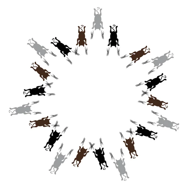 猫在圆环在白色背景 向量例证 — 图库矢量图片