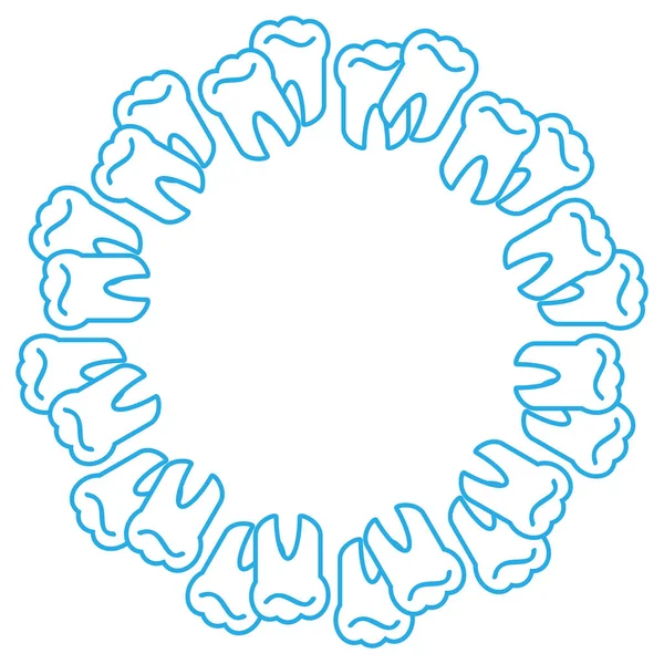 Tanden Ring Witte Achtergrond Vectorillustratie — Stockvector