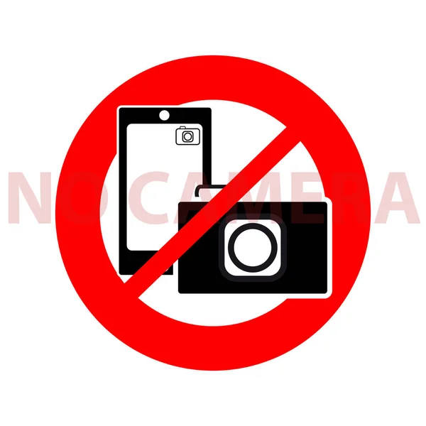 Beyaz arka plan hiçbir kamera sembolü. Vektör çizim.