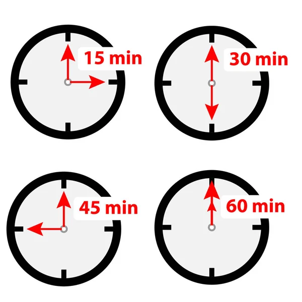 Timer Ikonen Isolerad Vit Bakgrund Vektorillustration — Stock vektor