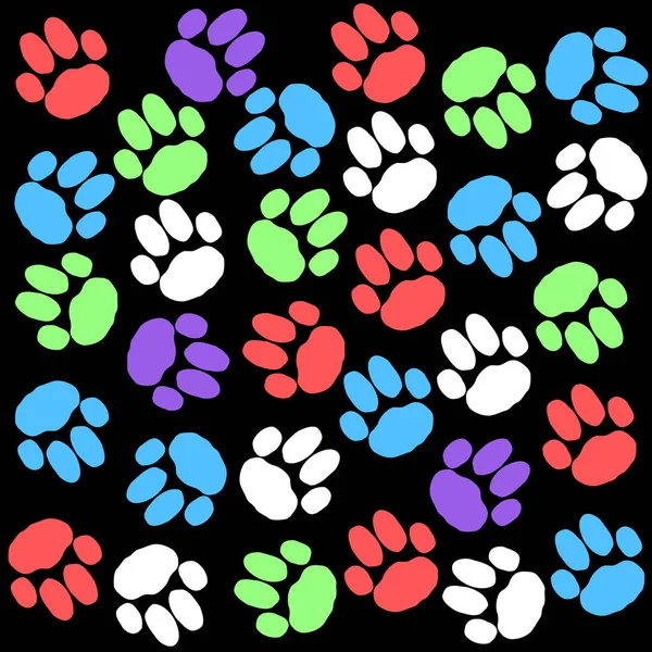 Color Dog Paws Background Vector Illustration — Stock Vector