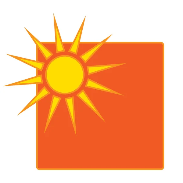 Icona Meteo Con Sole Piazza Arancione Giornata Sole — Vettoriale Stock