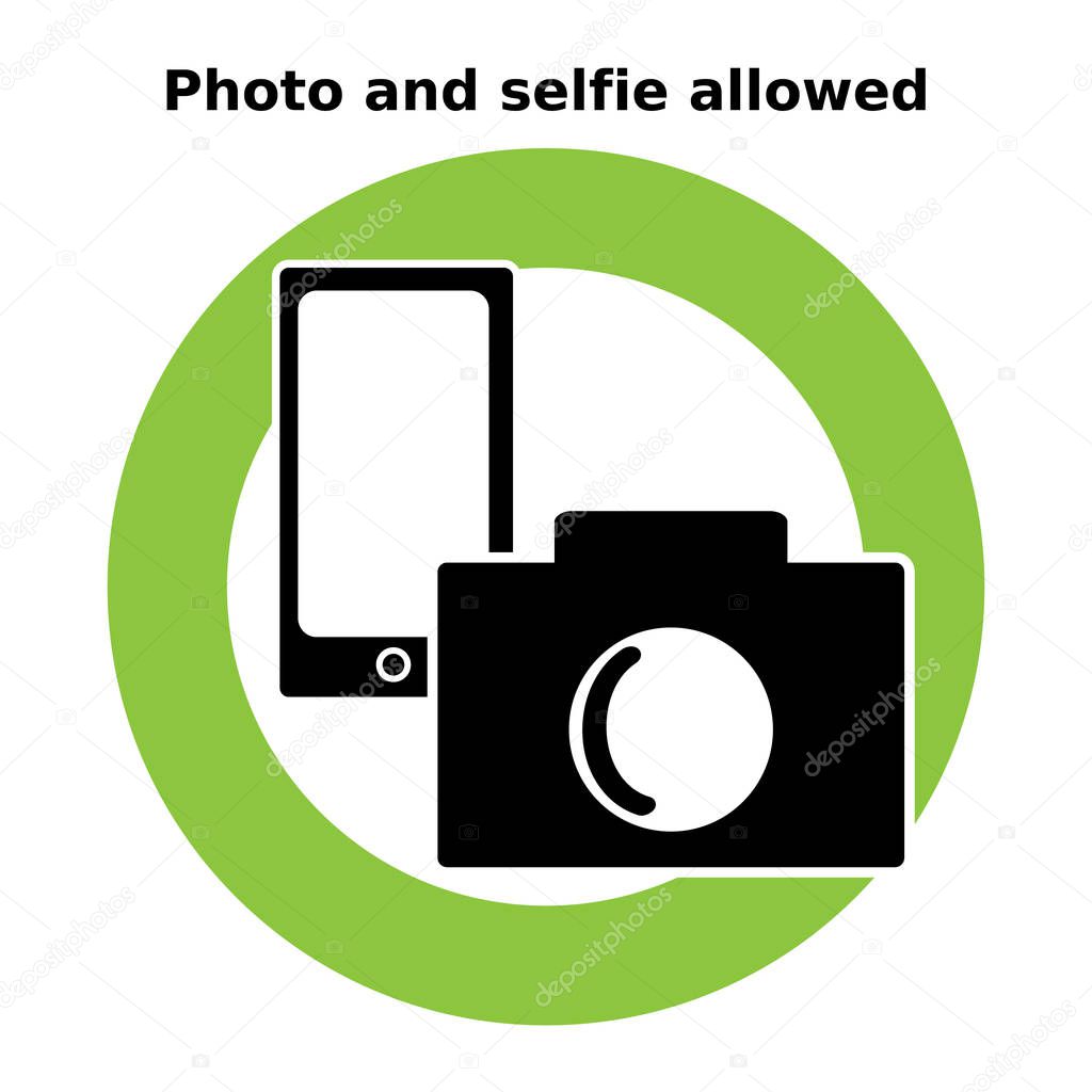 Icon photo and selfie allowed. Signs and symbols.