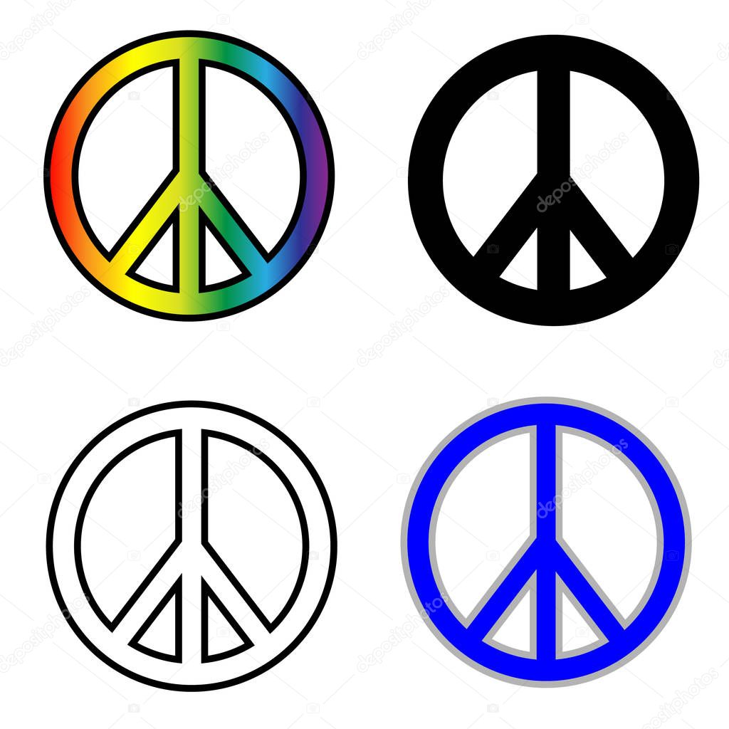 Peace symbols isolated on white background- symbol-sign
