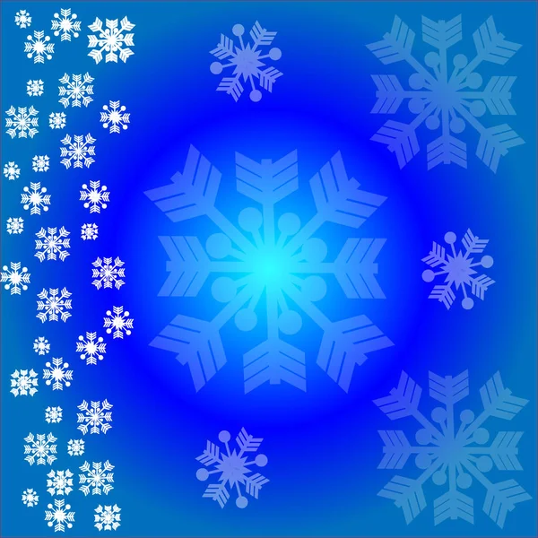 Weihnachten Schneeflocken isoliert auf blauem Bc — Stockvektor