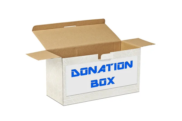Πραγματική Χάρτινο Κουτί Έτοιμο Άνοιξε Για Την Παραλαβή Της Δωρεάς — Φωτογραφία Αρχείου