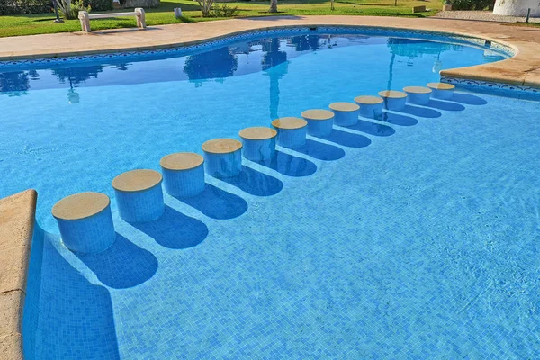 Detail Water Swimming Pool Sunny Spring Day — Stock Photo, Image