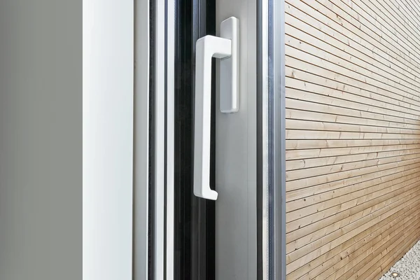 Sliding Glass Door Handle Opening Garden — Stock Photo, Image