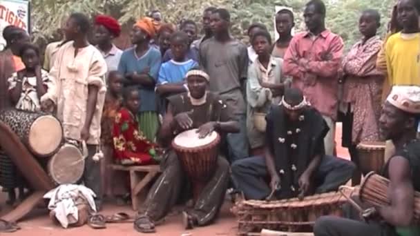 Sevare Mali Afrika Január 2003 Etnikai Csoport Tánc Mali Szív — Stock videók