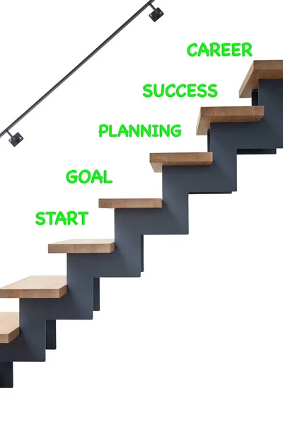 Hardwood Stairs Modern Steps Succesfull Career Personnal Development — Stock Photo, Image