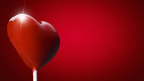 Hart Vormige Lollipop Voor Dag Van Valentijnskaart — Stockfoto