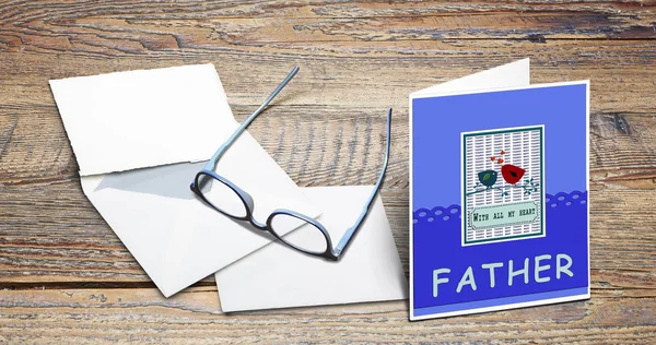 Carte de vœux scratch faite à la main avec texte Happy Father day — Photo