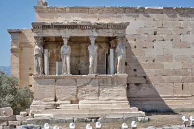 Atina Erechtheum Güney kanadı ve Caryatids onun veranda